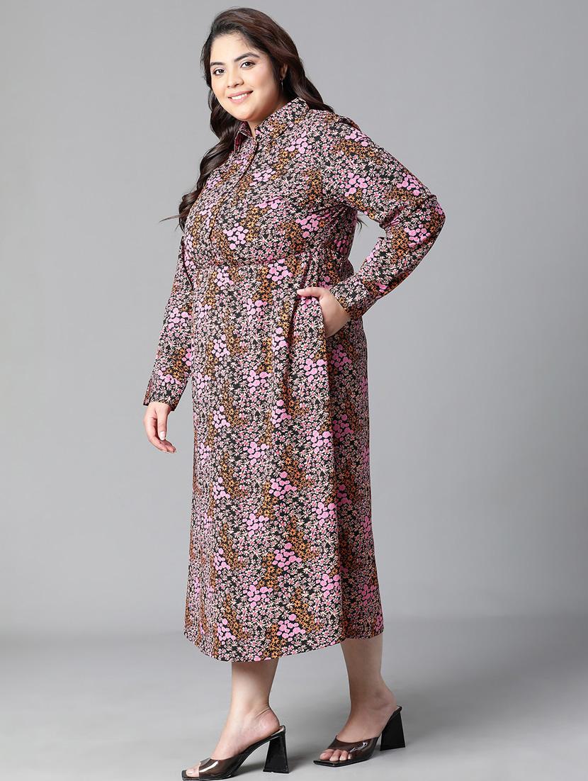 multi colored polyester shirt dress - 20591144 - Standard Image - 2