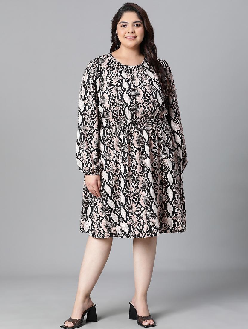 multi colored polyester aline dress - 20591147 - Standard Image - 2