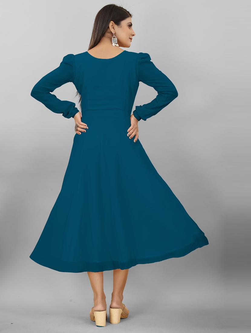 women lace work rayon a-line dress - 20592313 - Standard Image - 2