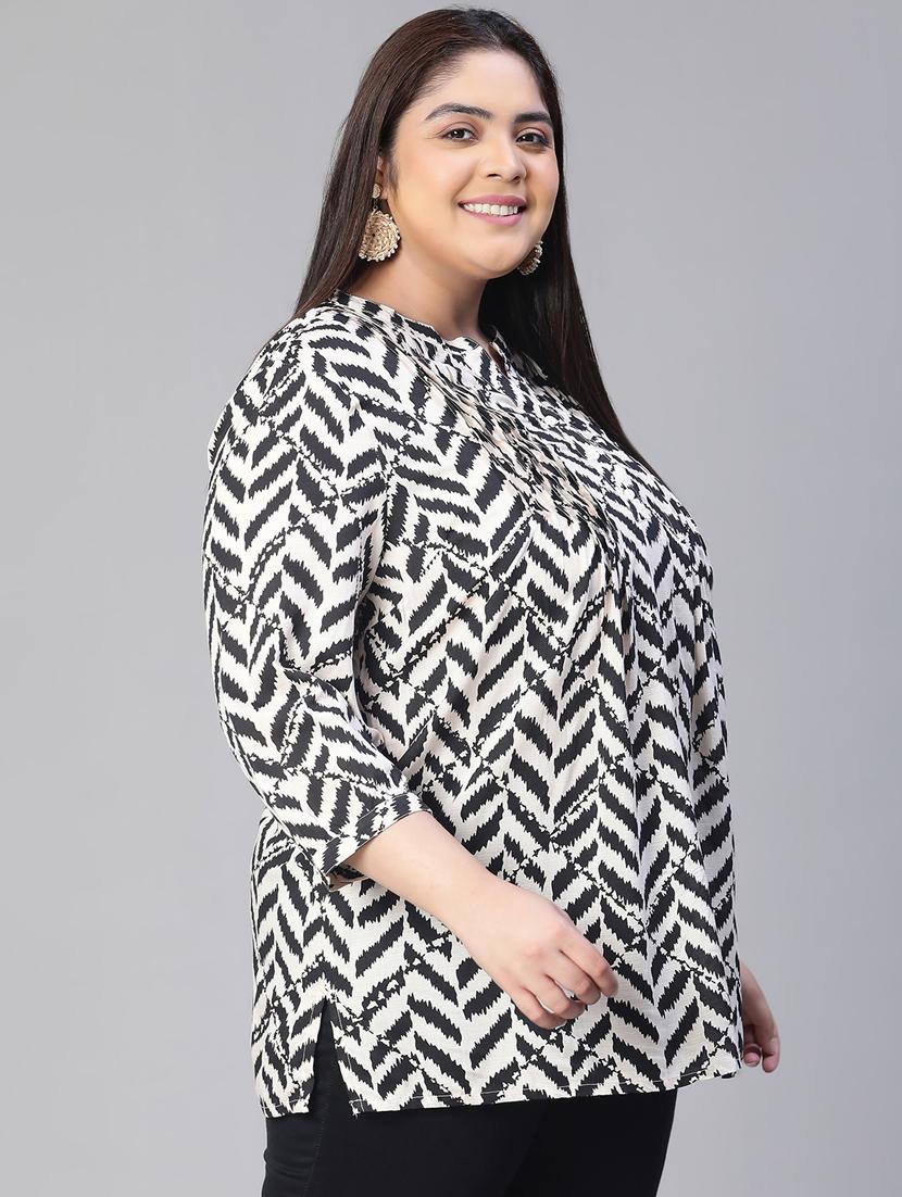 plus size women printed straight top - 20592335 - Standard Image - 2