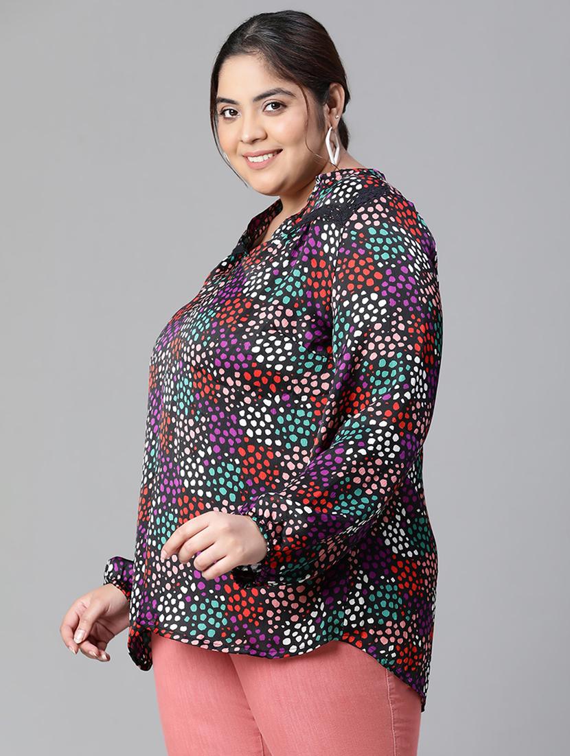 plus size women printed straight top - 20592375 - Standard Image - 2