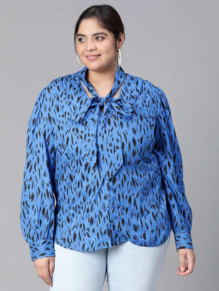 plus size women printed straight top