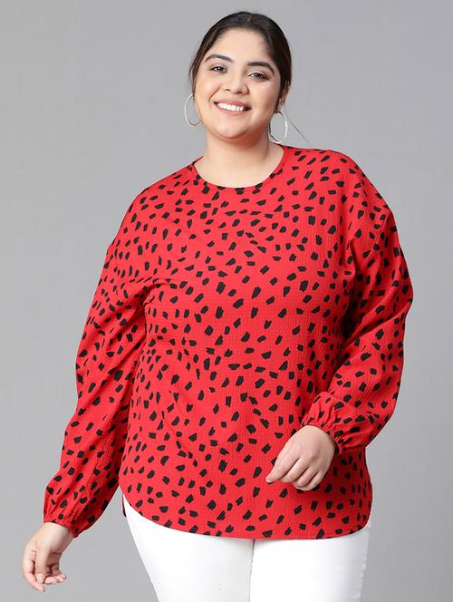plus size women printed high low top - 20592396 - Standard Image - 0