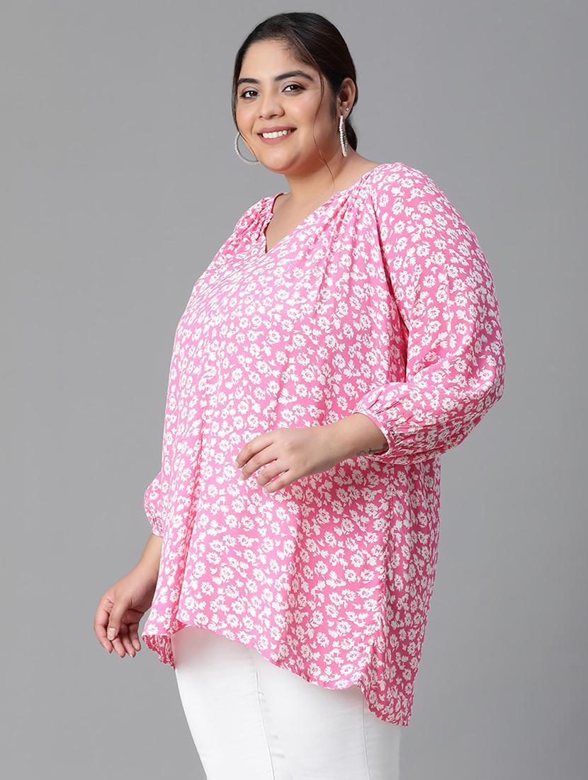 plus size women printed high low top - 20592397 - Standard Image - 2