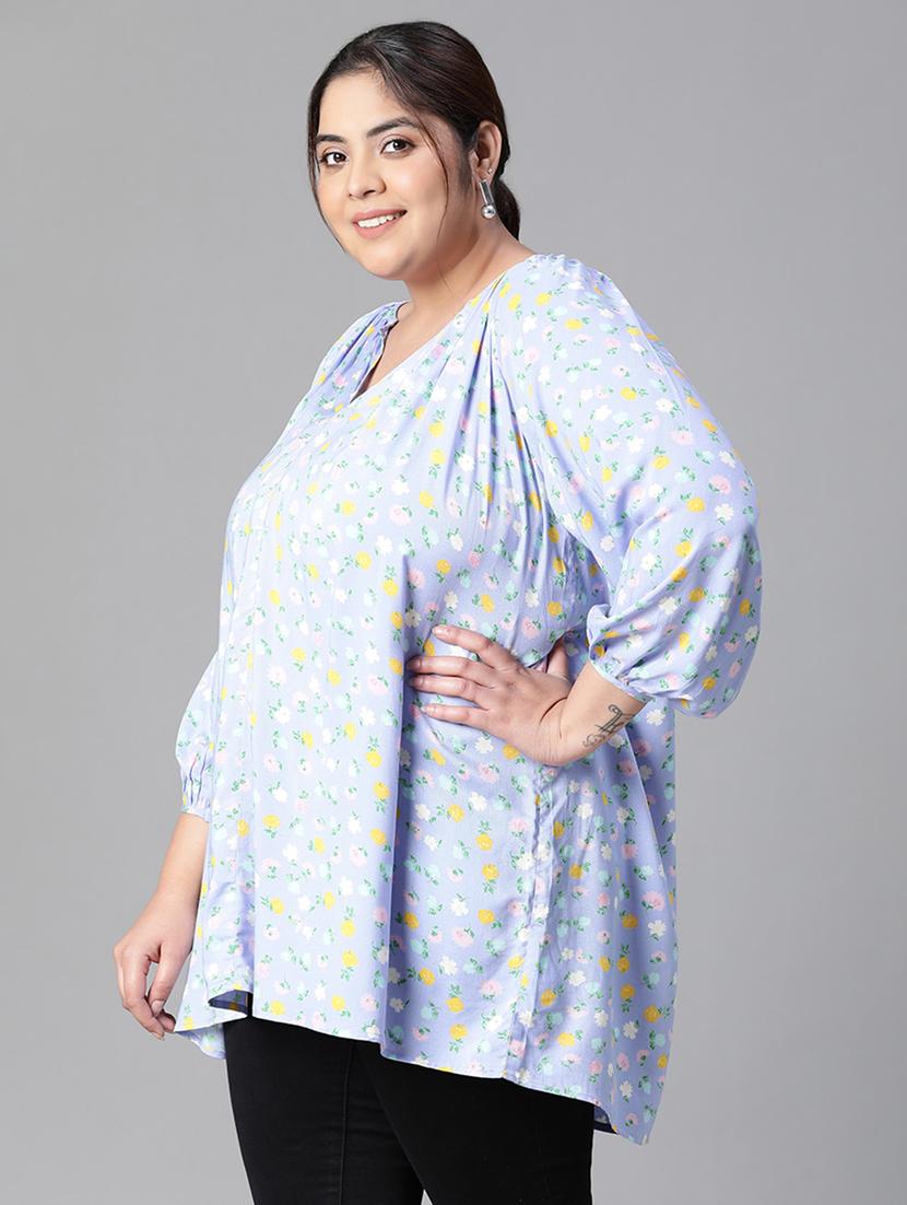 plus size women floral print high low top - 20592400 - Standard Image - 2