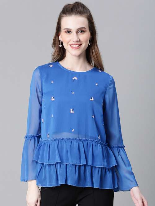 women embroidered layered top - 20592414 - Standard Image - 0