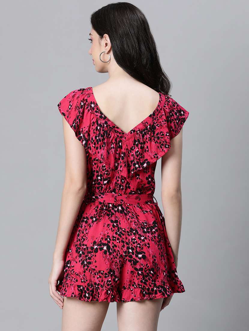 women pink printed detailed romper - 20592625 -  Standard Image - 2