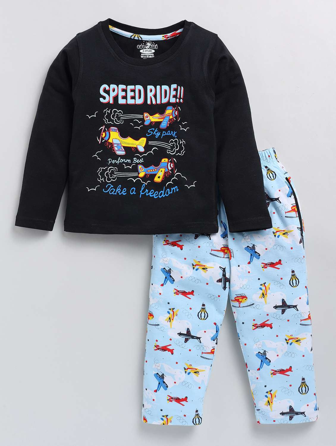 boys printed t-shirt & pajama set