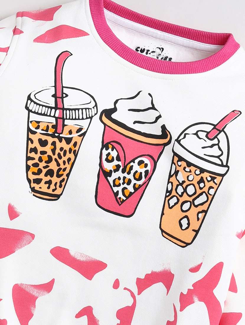 girls round neck graphic regular sweatshirt - 20593178 -  Standard Image - 2