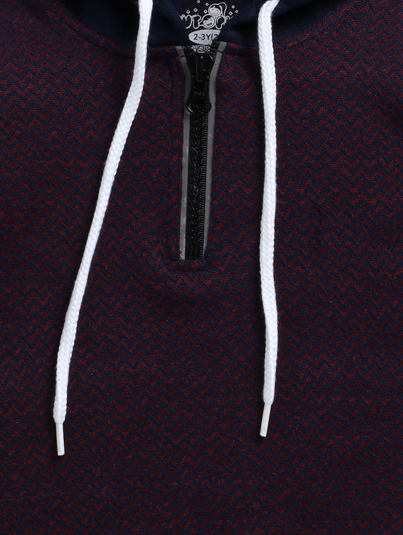 navy & red chevron print hooded sweatshirt - 20593186 - Standard Image - 2