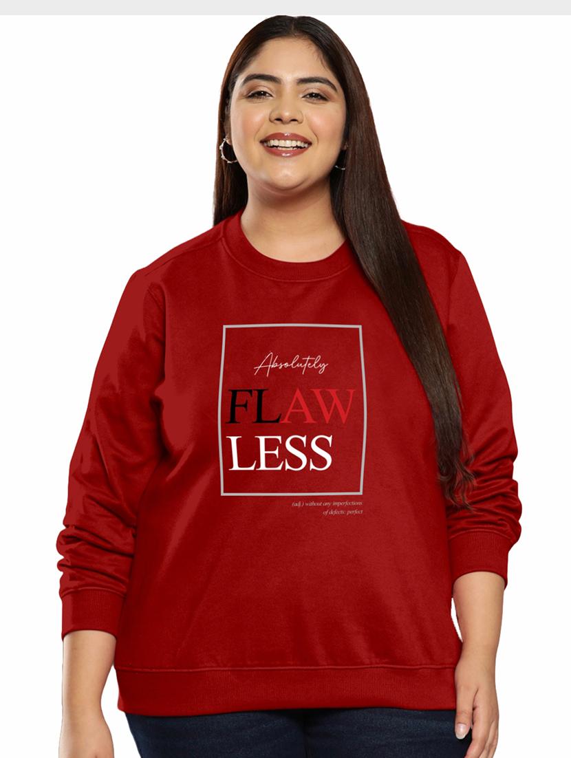 red typographic long sleeve sweatshirt - 20594129 - Zoom Image - 0