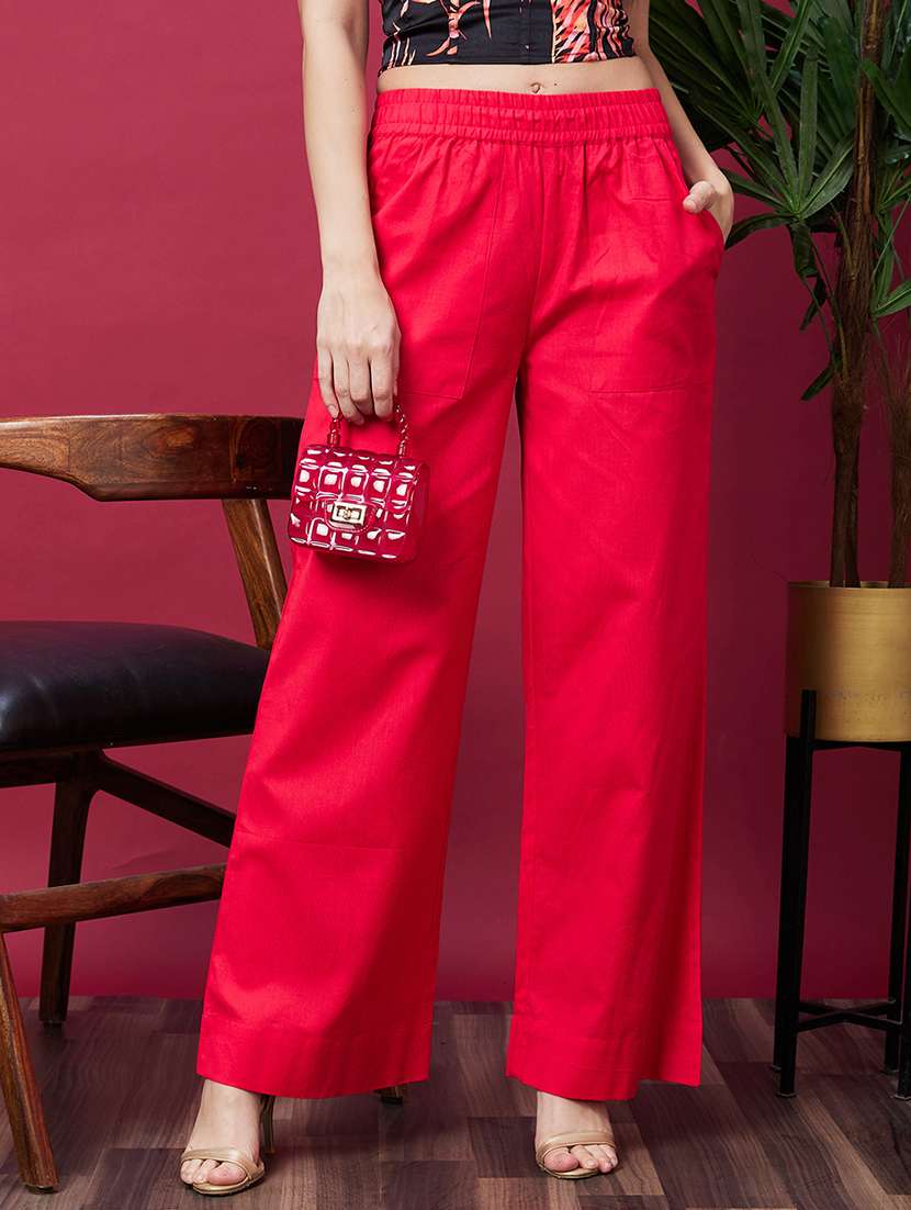 women solid wide leg trouser - 20594211 -  Zoom Image - 0