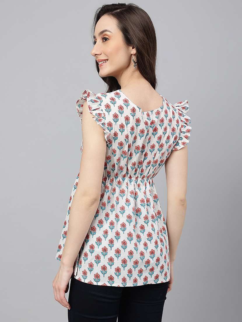 women white floral printed flared top - 20594470 -  Standard Image - 2