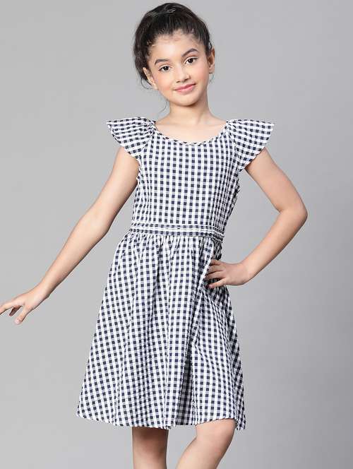 girls round neck short sleeves frock