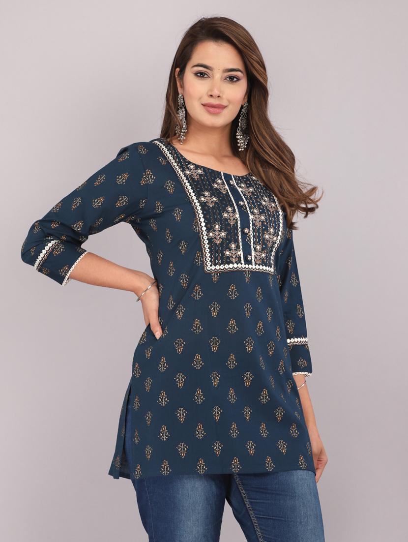 women block printed straight kurti - 20594560 - Standard Image - 2
