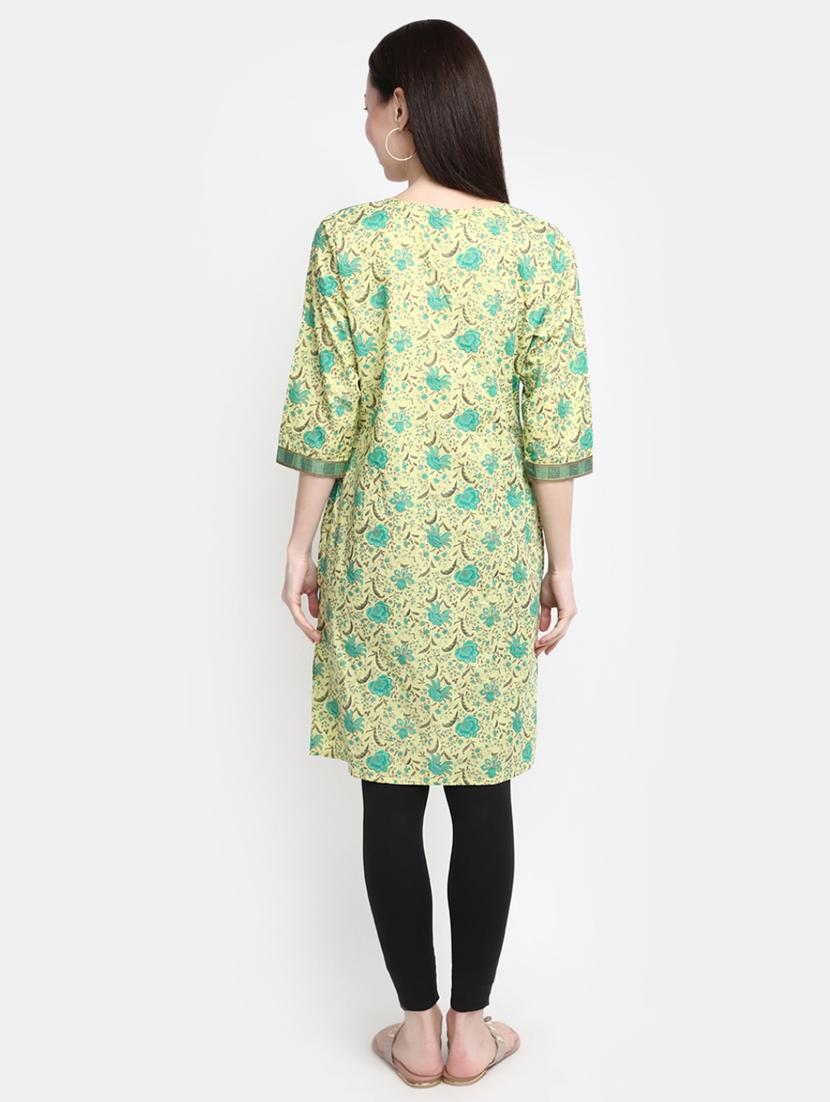 floral print cotton straight kurta - 20594660 - Standard Image - 2