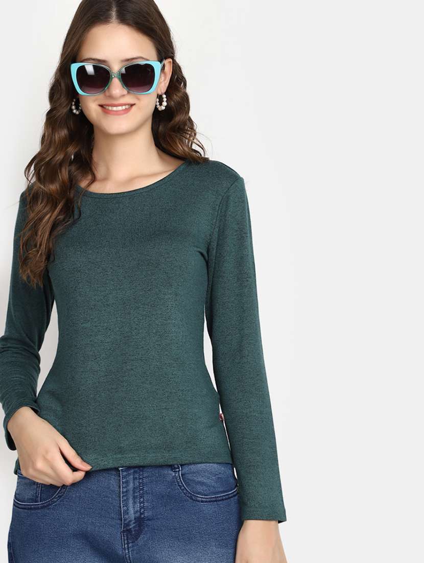 women green solid regular t-shirt - 20594777 -  Standard Image - 2