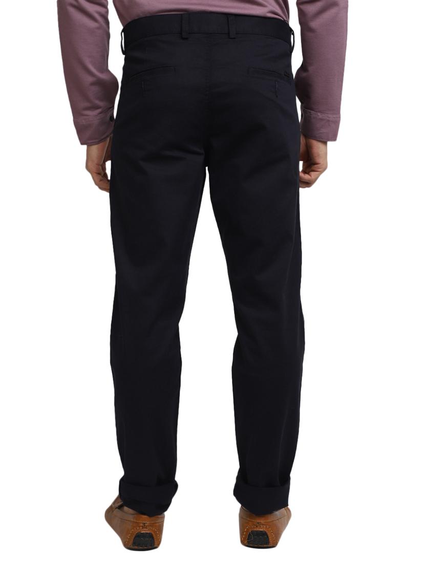 men mid-rise navy blue solid casual chinos - 20594839 - Standard Image - 2