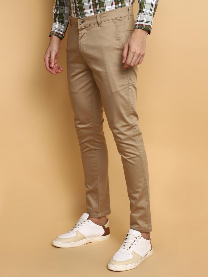 men solid mid rise chinos - 20594850 - Standard Image - 2