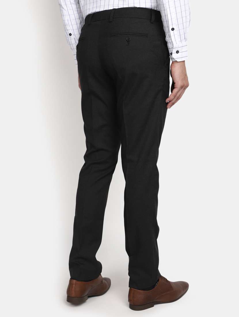 Men Mid-rise Black Solid Formal Trouser - 20594879 -  Standard Image - 2