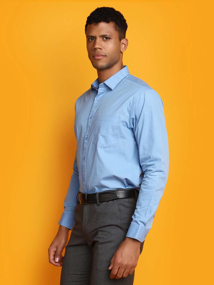 men purist blue solid formal shirt - 20594910 -  Standard Image - 2