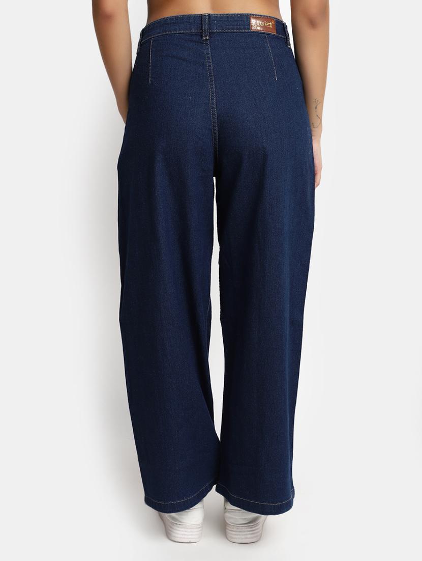 women's plain wide leg jeans - 20594950 - Standard Image - 2