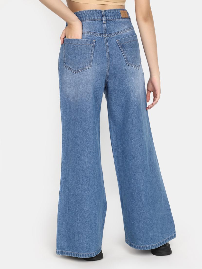 women's distress baggy leg jeans - 20594956 - Standard Image - 2