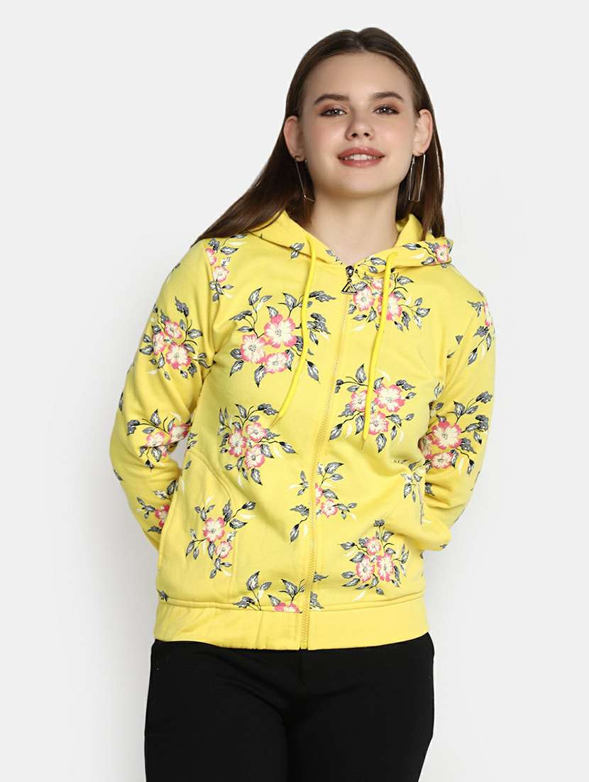 women all over print hooded sweatshirt