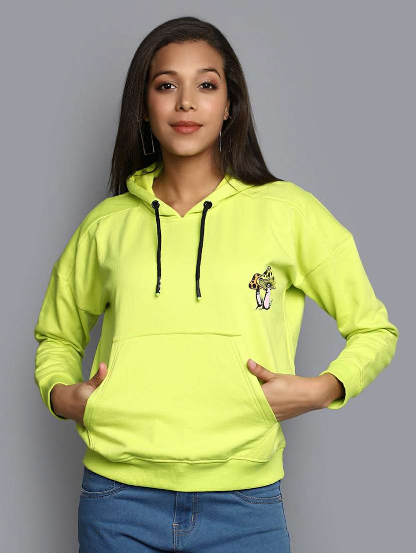 women back print hooded sweatshirt