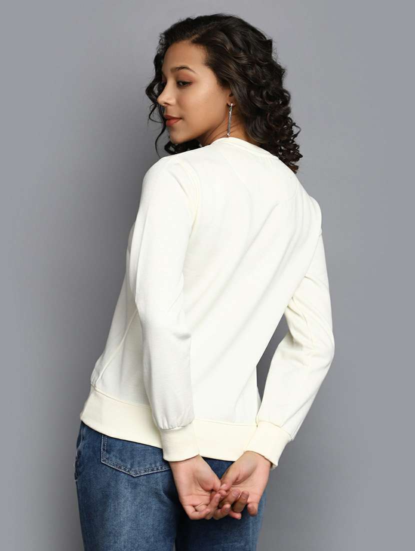 women front print crew neck sweatshirt - 20595041 - Standard Image - 2