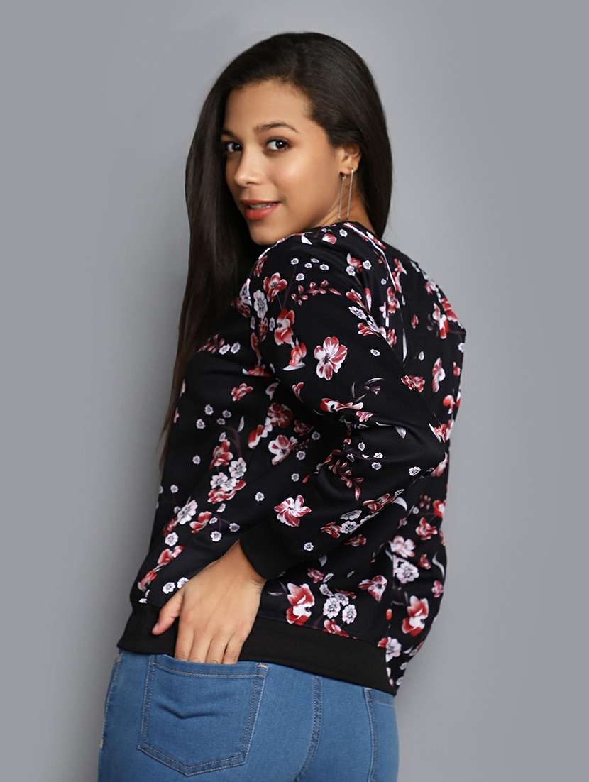 women all over print round neck sweatshirt - 20595047 -  Standard Image - 2