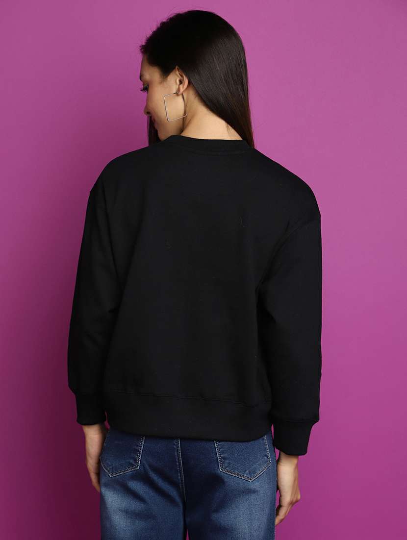 women front print round neck sweatshirt - 20595049 - Standard Image - 2