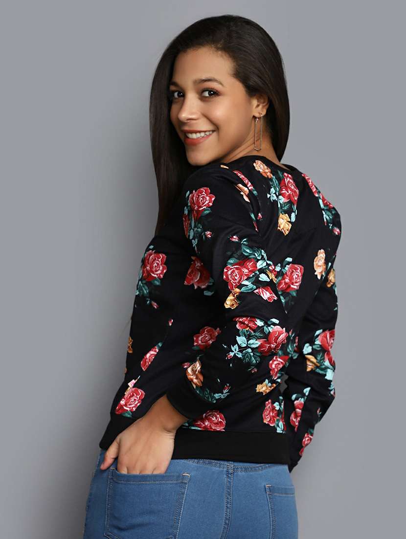 women alll over print crew neck sweatshirt - 20595051 -  Standard Image - 2