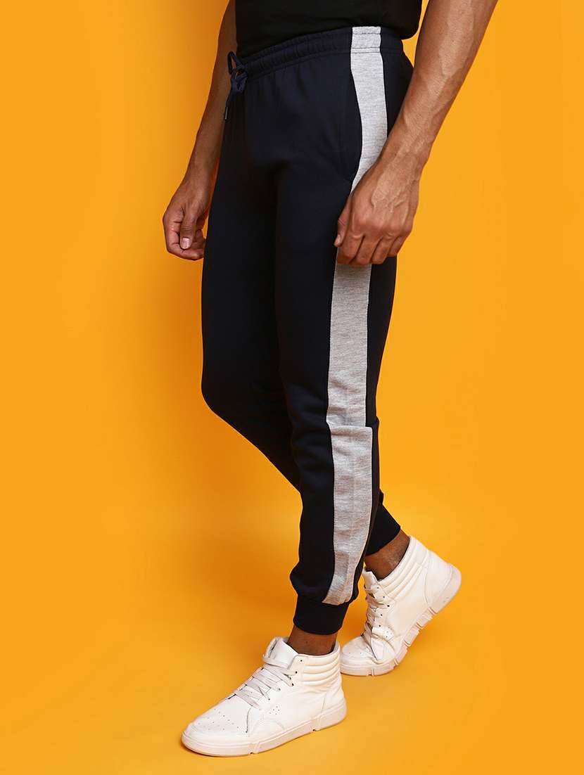 men navy blue side taped joggers - 20595109 -  Standard Image - 2