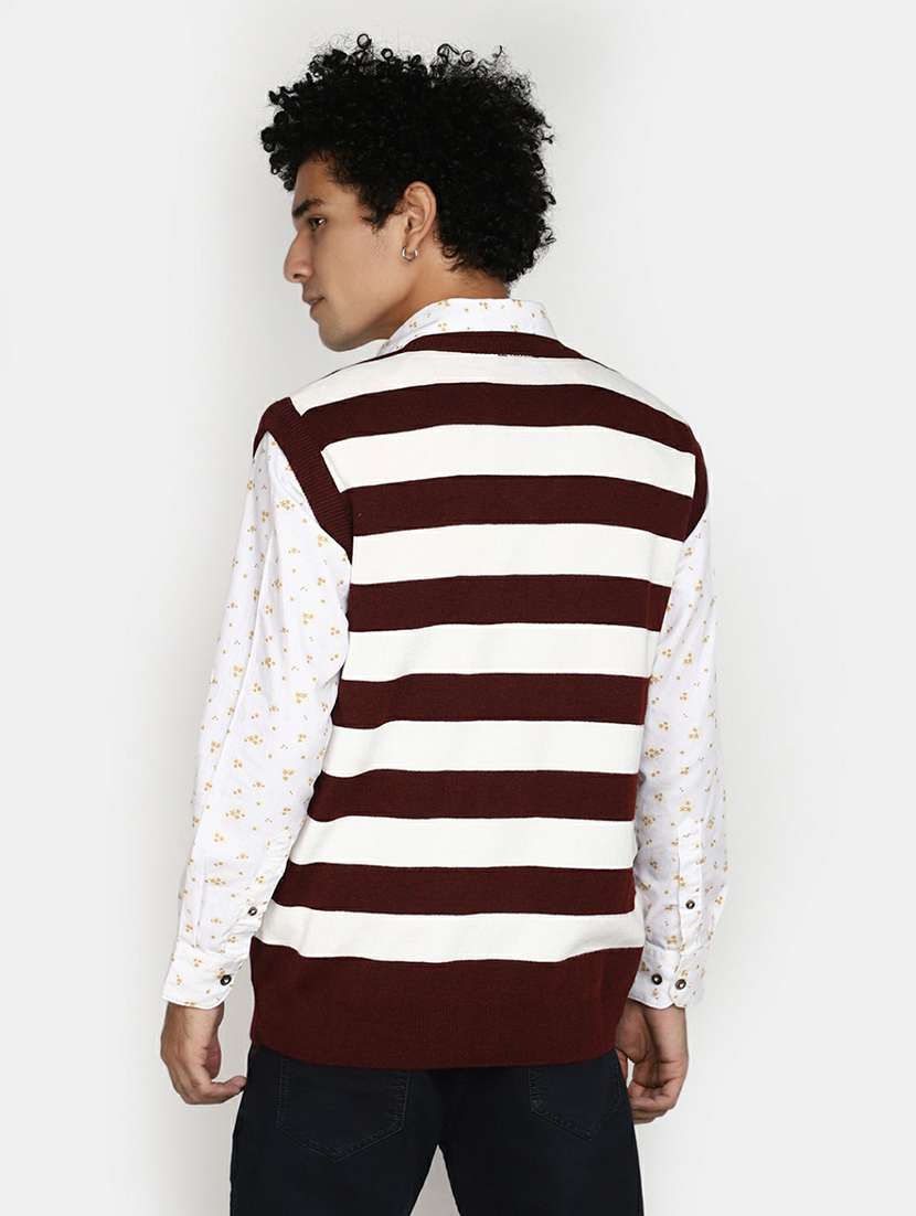 men striped sleeveless regular fit pullover  - 20595149 -  Standard Image - 2