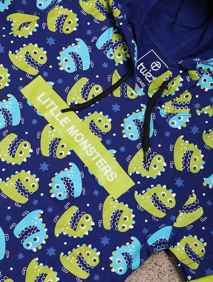 printed full sleeve hooded t-shirt - 20595213 - Standard Image - 2