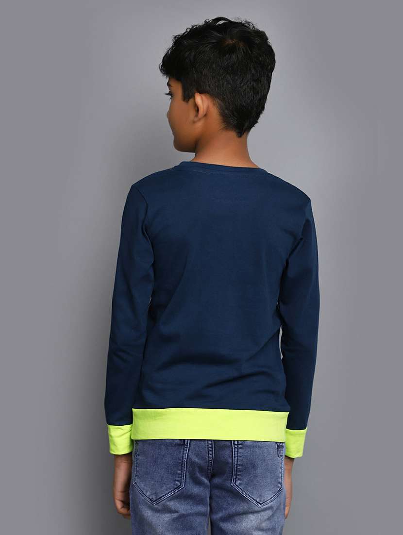 boys teal blue & lime printed t-shirt - 20595238 -  Standard Image - 2