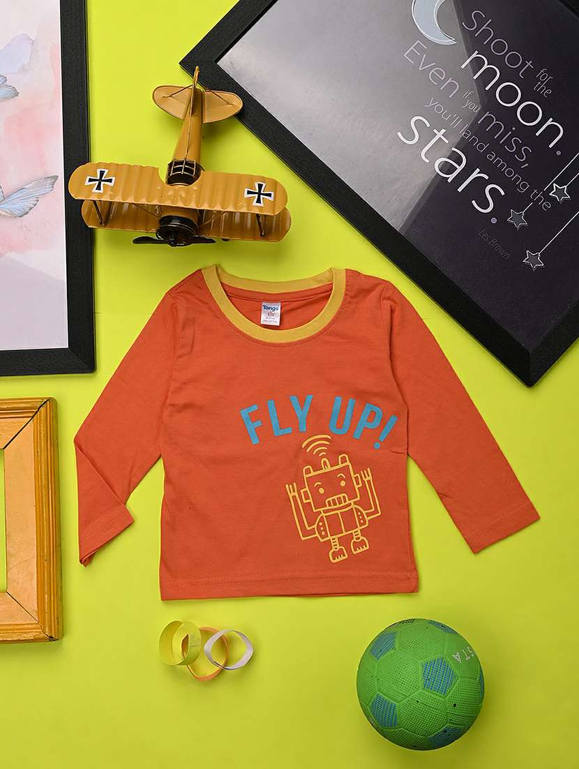 orange graphic full sleeve t-shirt