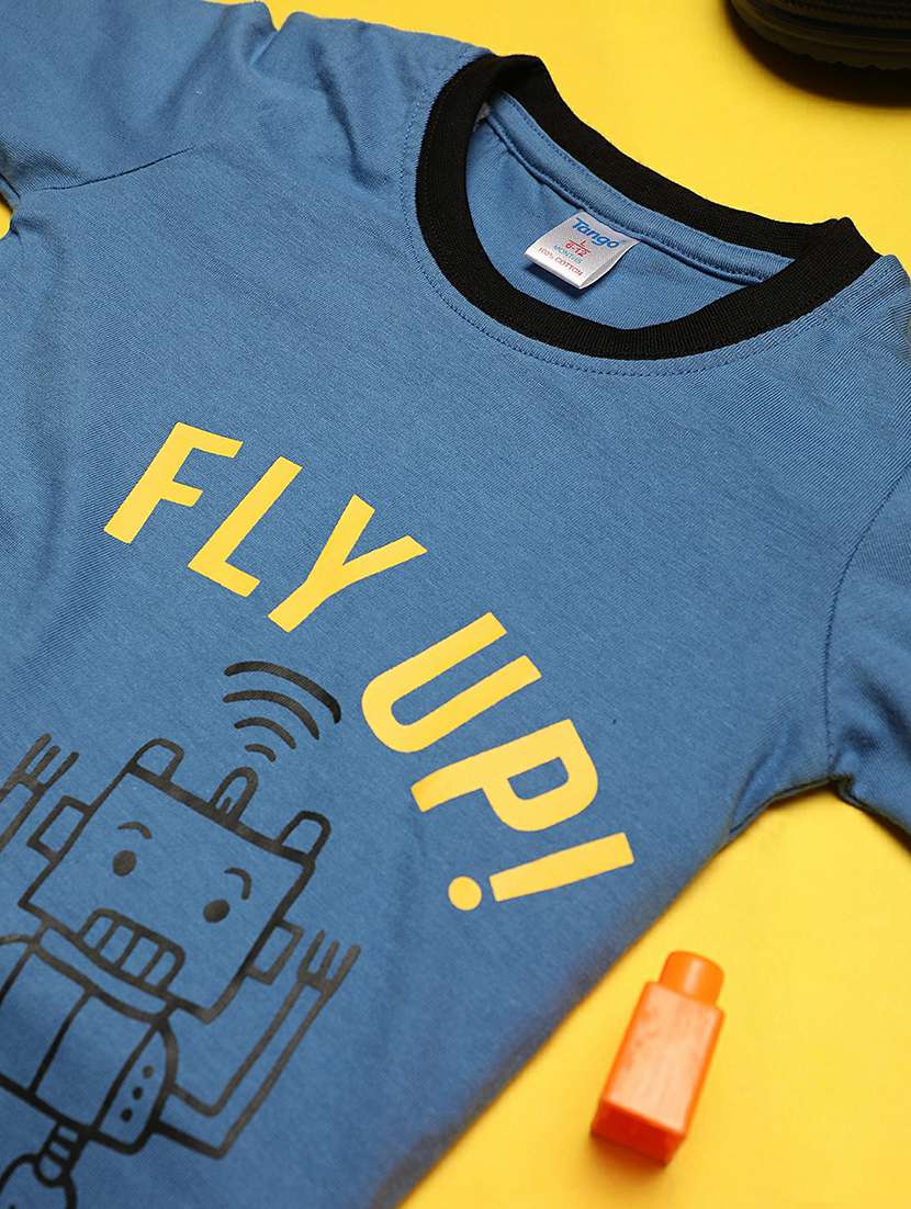 boys round neck typographic full sleeve t-shirt - 20595291 -  Standard Image - 2