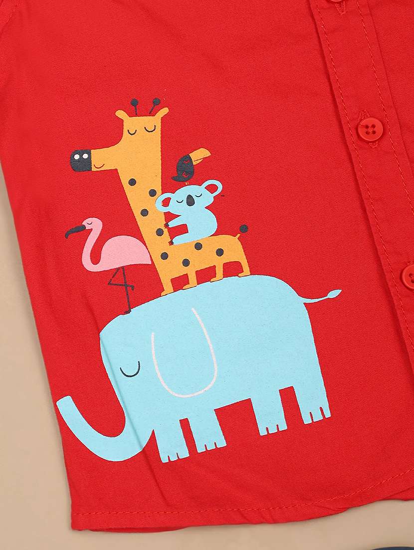 red graphic printed regular shirt - 20595391 -  Standard Image - 2