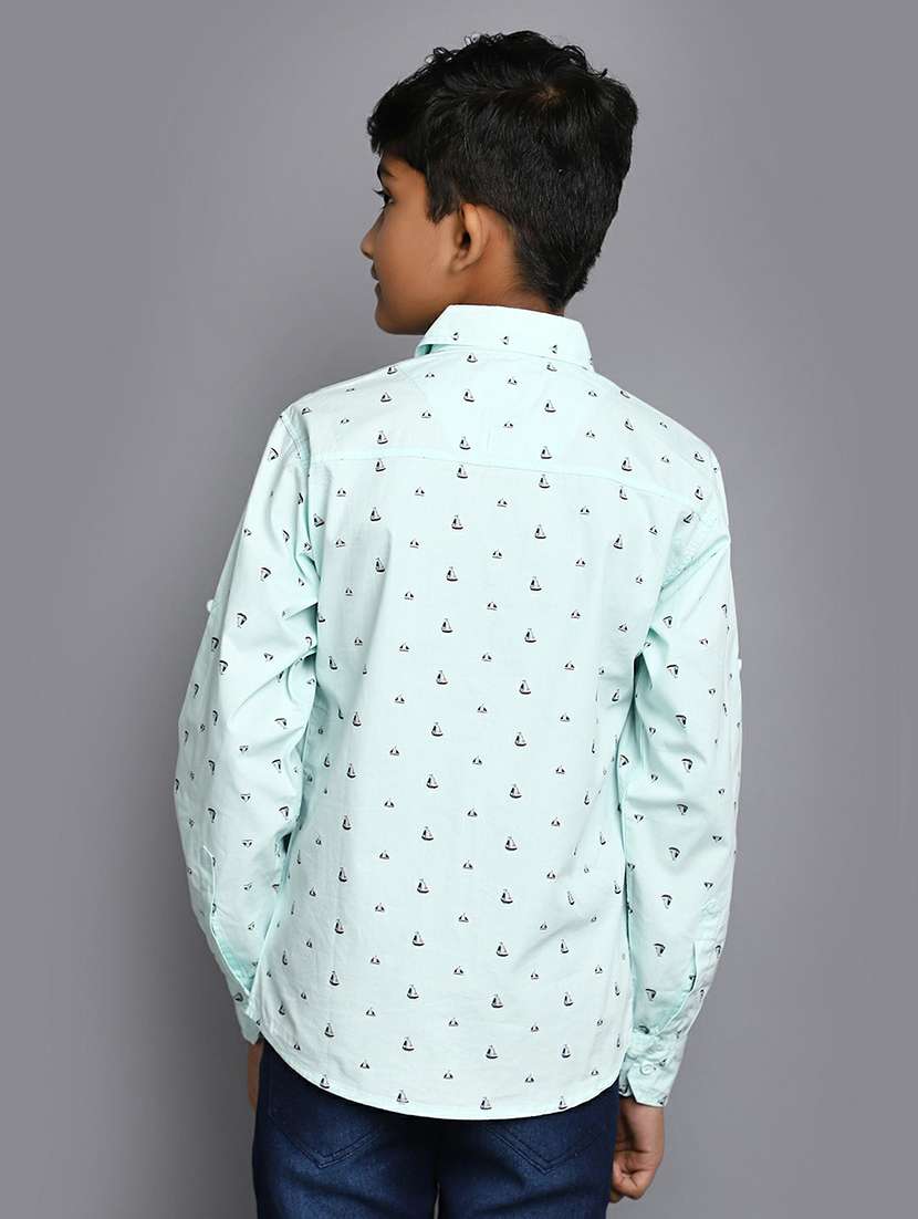boys light blue printed full sleeve shirt - 20595425 -  Standard Image - 2