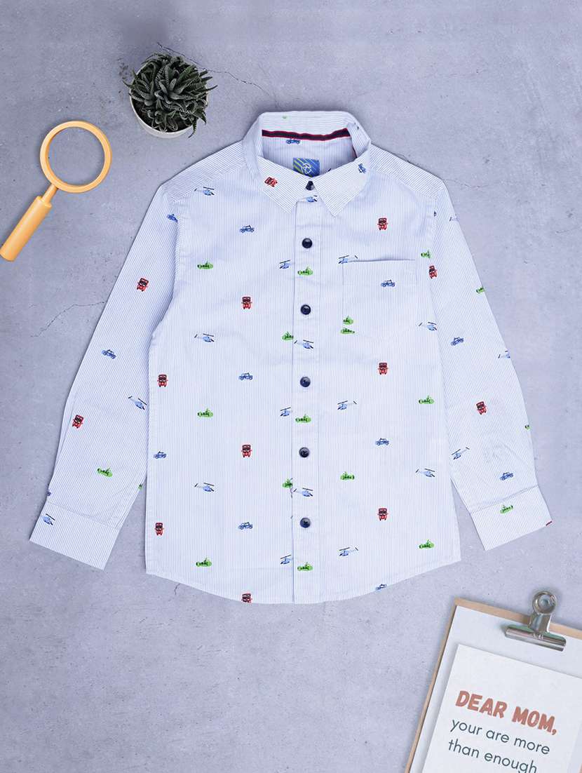 light blue printed cotton shirt