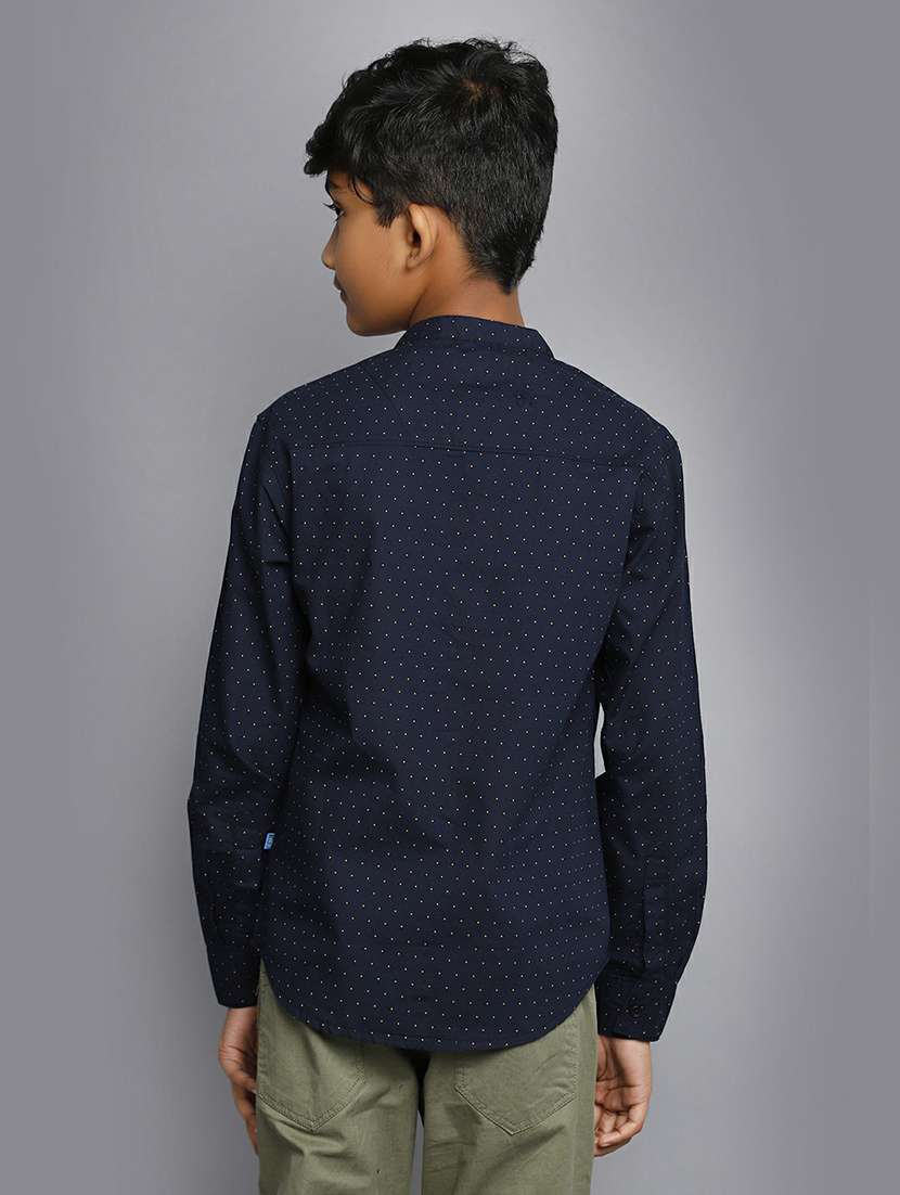 boys navy blue printed cotton shirt - 20595430 -  Standard Image - 2
