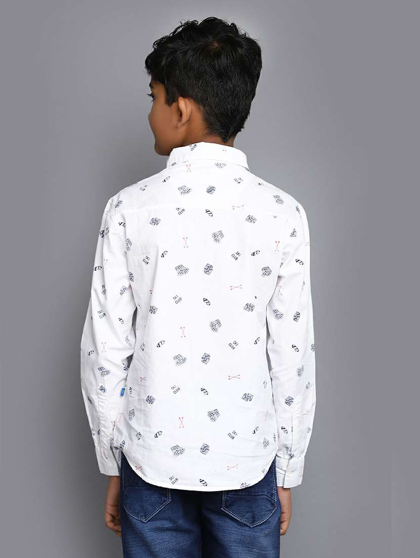 boys white printed shirt - 20595433 -  Standard Image - 2