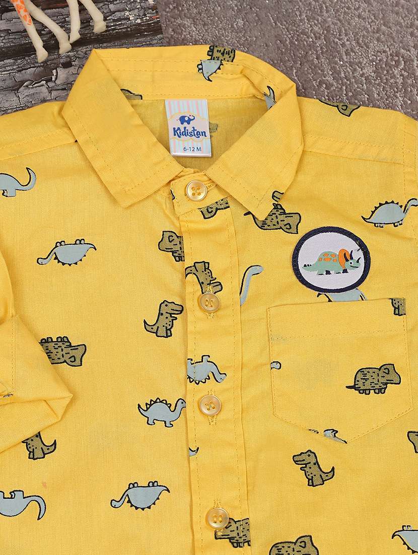 yellow cotton printed shirt - 20595451 -  Standard Image - 2