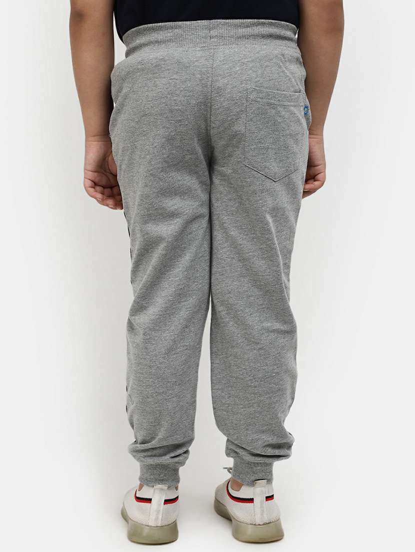 boys grey & black cotton joggers - 20595474 -  Standard Image - 2