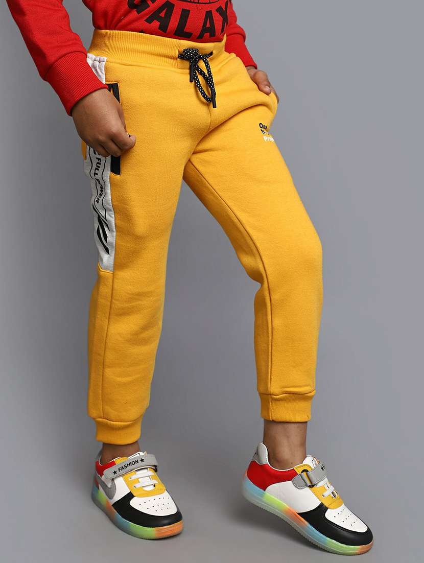 boys yellow side taped joggers - 20595518 - Standard Image - 2