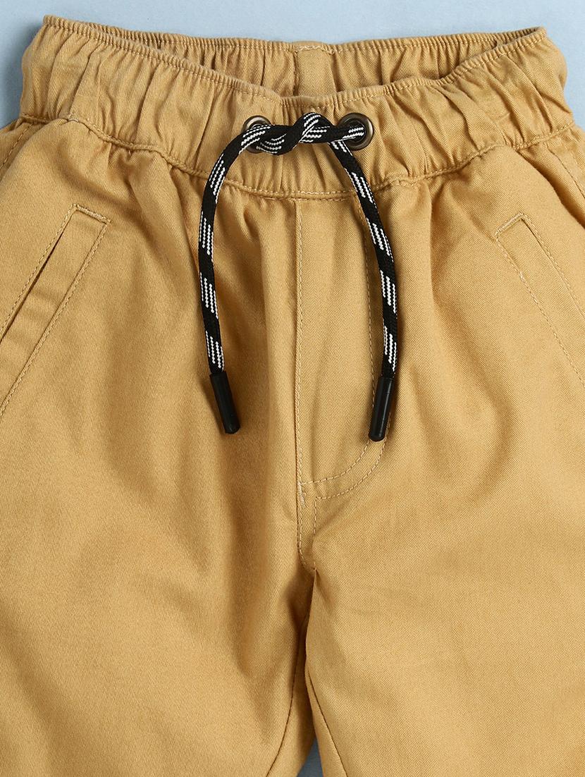 khaki cotton solid joggers - 20595558 - Standard Image - 2