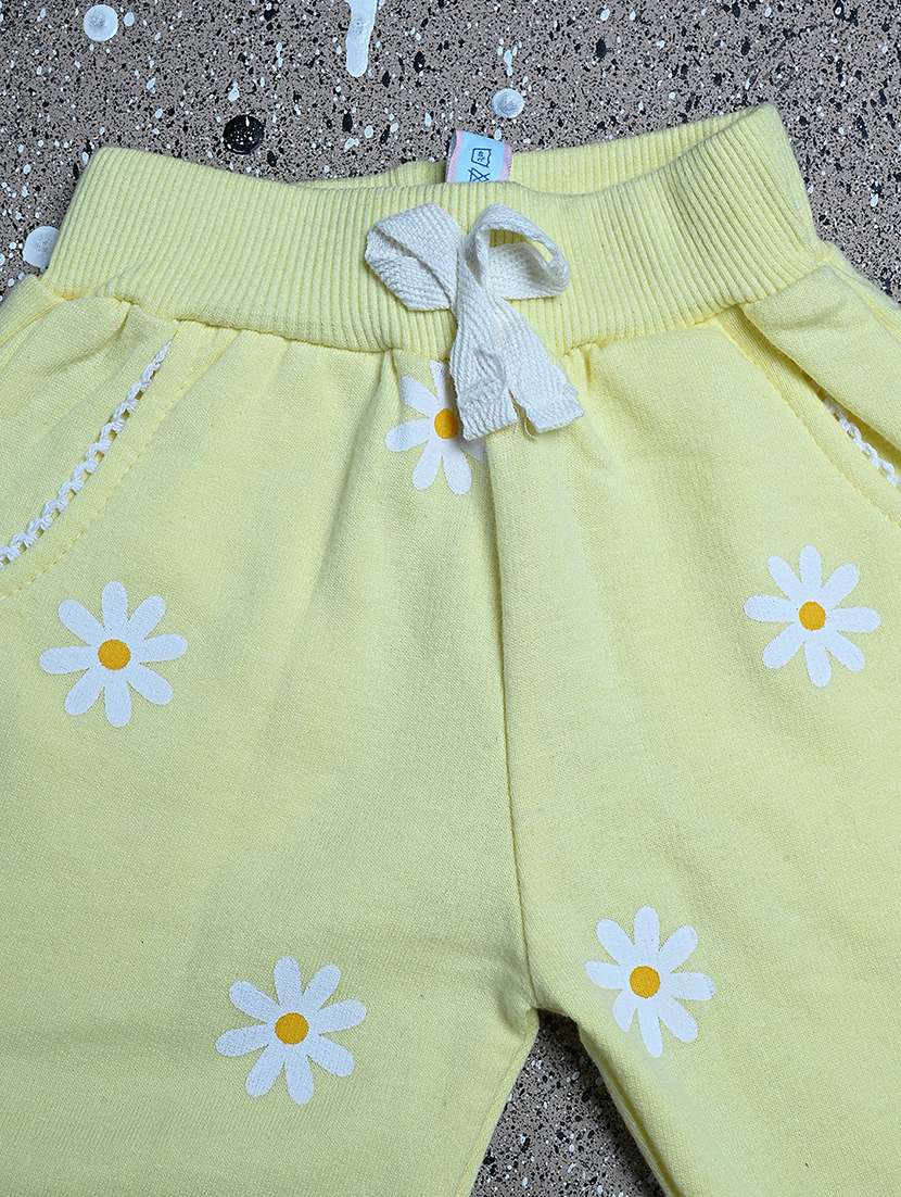 printed light yellow cotton casual joggers - 20595575 -  Standard Image - 2