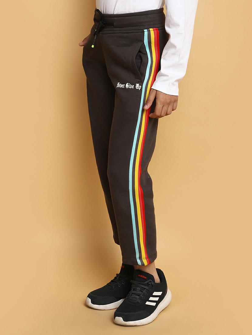 boys brown side taped track pant - 20595584 - Standard Image - 2